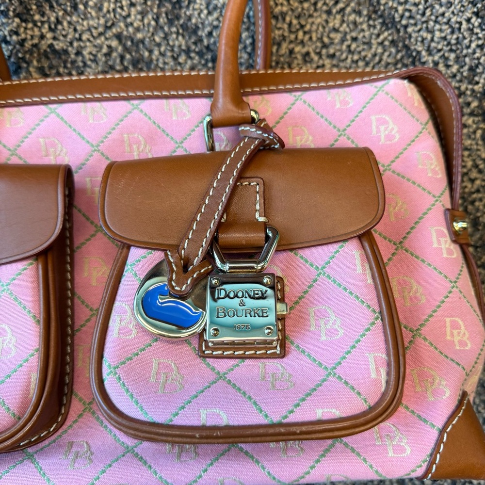 Dooney & Bourke Pink and Brown Shoulder Bag - Picture 3 of 8